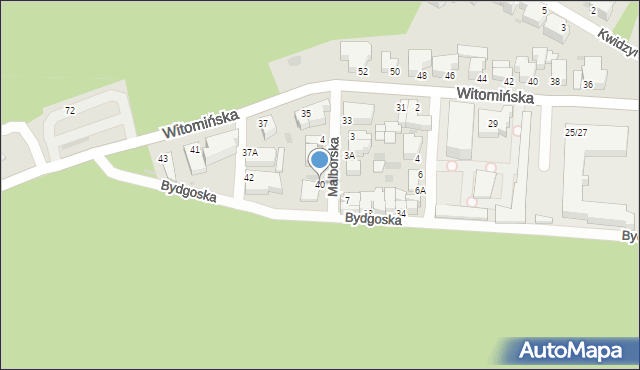 Gdynia, Bydgoska, 40, mapa Gdyni