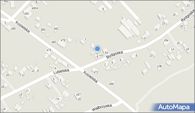 Gliwice, Bydgoska, 5, mapa Gliwic