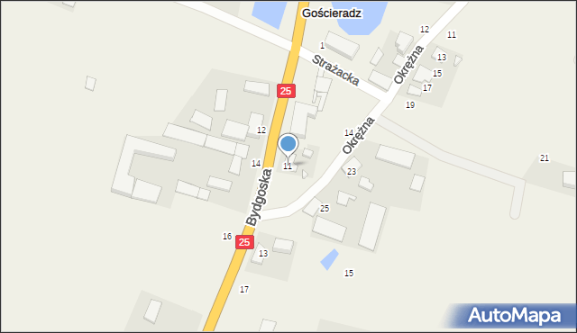 Gościeradz, Bydgoska, 11, mapa Gościeradz