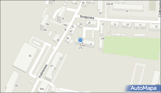 Grudziądz, Bydgoska, 27c, mapa Grudziądza