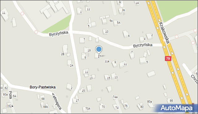 Jaworzno, Byczyńska, 17, mapa Jaworzno