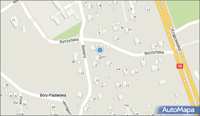 Jaworzno, Byczyńska, 19, mapa Jaworzno