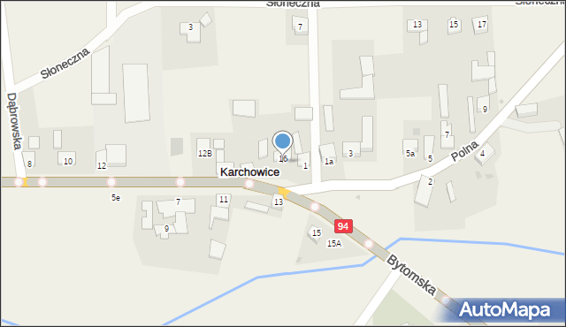 Karchowice, Bytomska, 16a, mapa Karchowice