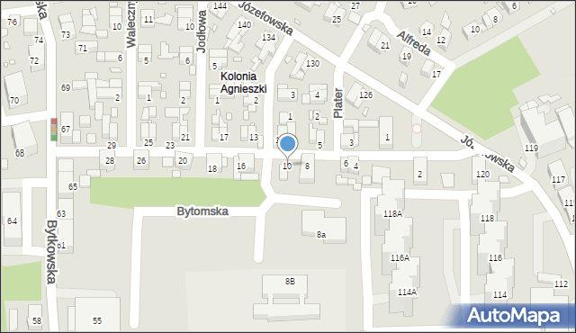 Katowice, Bytomska, 10, mapa Katowic