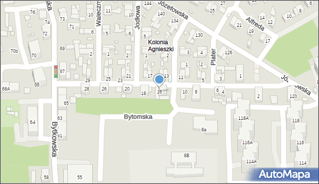 Katowice, Bytomska, 16, mapa Katowic