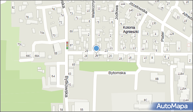 Katowice, Bytomska, 26, mapa Katowic