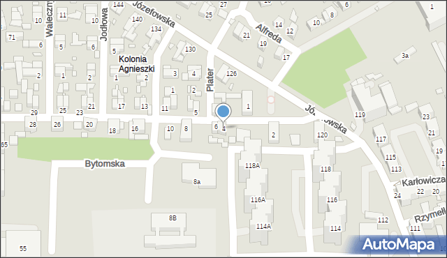 Katowice, Bytomska, 4, mapa Katowic