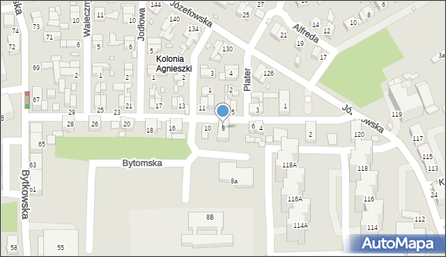 Katowice, Bytomska, 8, mapa Katowic