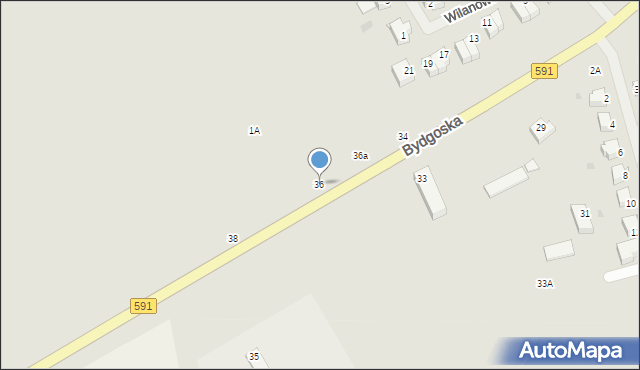 Kętrzyn, Bydgoska, 36, mapa Kętrzyn