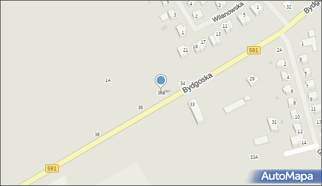 Kętrzyn, Bydgoska, 36a, mapa Kętrzyn