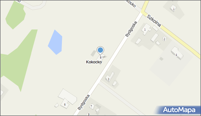 Kokocko, Bydgoska, 4, mapa Kokocko