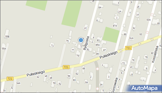 Konstancin-Jeziorna, Bydgoska, 1, mapa Konstancin-Jeziorna