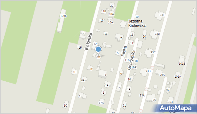 Konstancin-Jeziorna, Bydgoska, 10, mapa Konstancin-Jeziorna