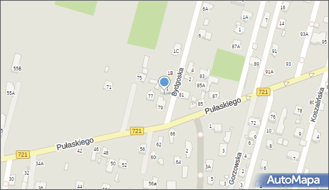 Konstancin-Jeziorna, Bydgoska, 1A, mapa Konstancin-Jeziorna