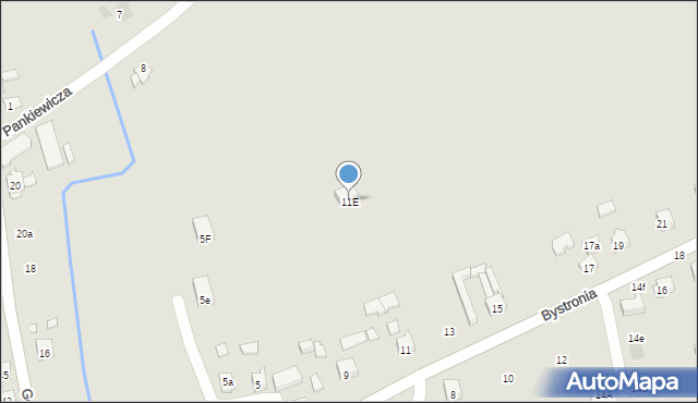 Kraków, Bystronia Jana Stanisława, 11E, mapa Krakowa