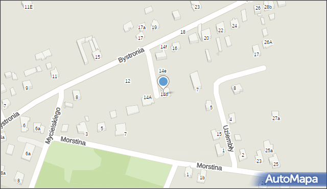 Kraków, Bystronia Jana Stanisława, 14d, mapa Krakowa