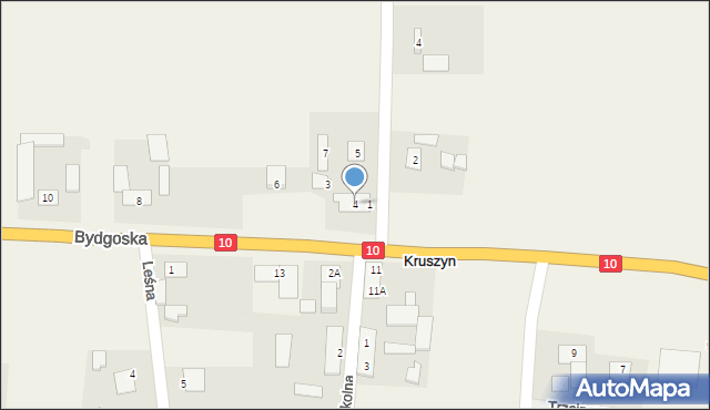 Kruszyn, Bydgoska, 4, mapa Kruszyn