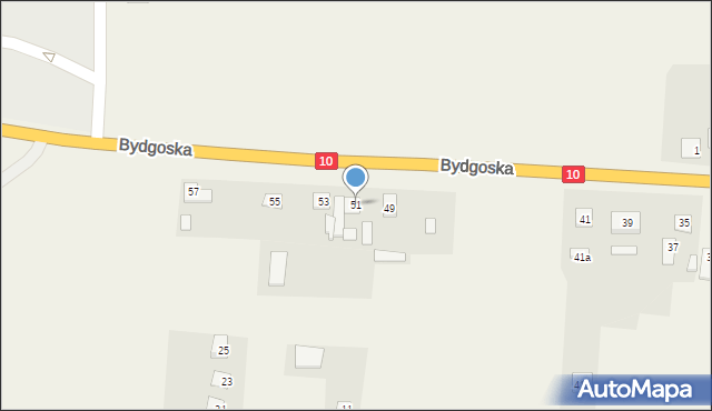 Kruszyn, Bydgoska, 51, mapa Kruszyn