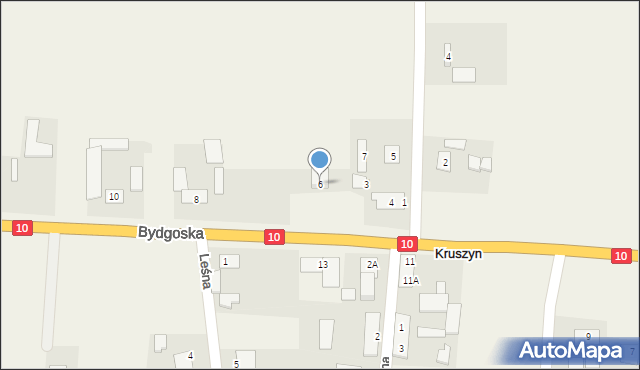 Kruszyn, Bydgoska, 6, mapa Kruszyn