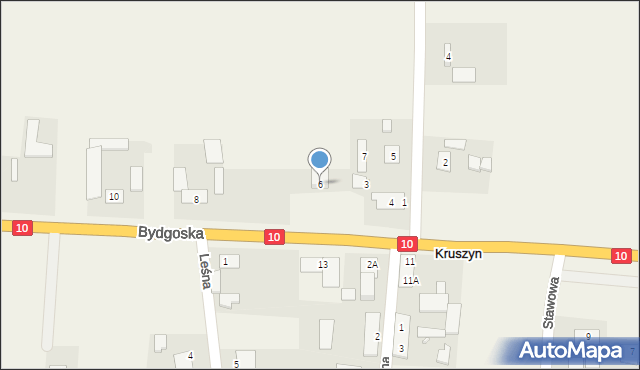 Kruszyn, Bydgoska, 6, mapa Kruszyn