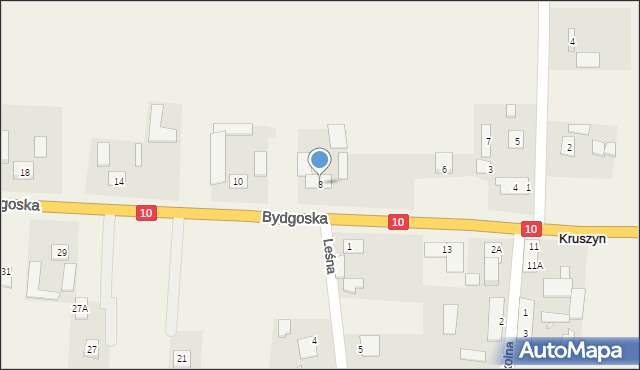 Kruszyn, Bydgoska, 8, mapa Kruszyn