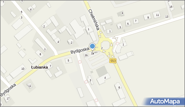 Łubianka, Bydgoska, 1a, mapa Łubianka