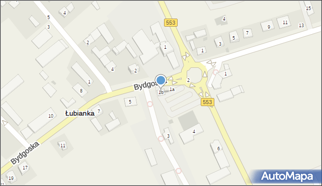 Łubianka, Bydgoska, 1b, mapa Łubianka