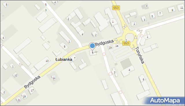 Łubianka, Bydgoska, 5, mapa Łubianka