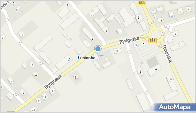 Łubianka, Bydgoska, 7, mapa Łubianka