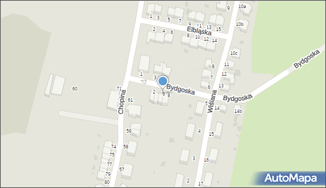 Malbork, Bydgoska, 6, mapa Malborka