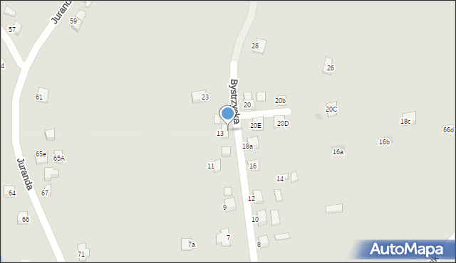 Nowy Sącz, Bystrzycka, 13A, mapa Nowego Sącza