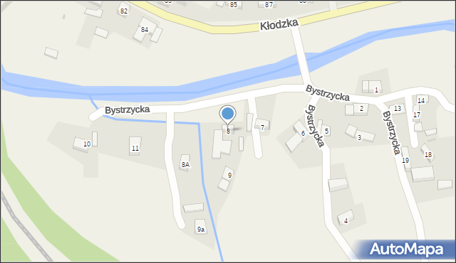 Ołdrzychowice Kłodzkie, Bystrzycka, 8, mapa Ołdrzychowice Kłodzkie