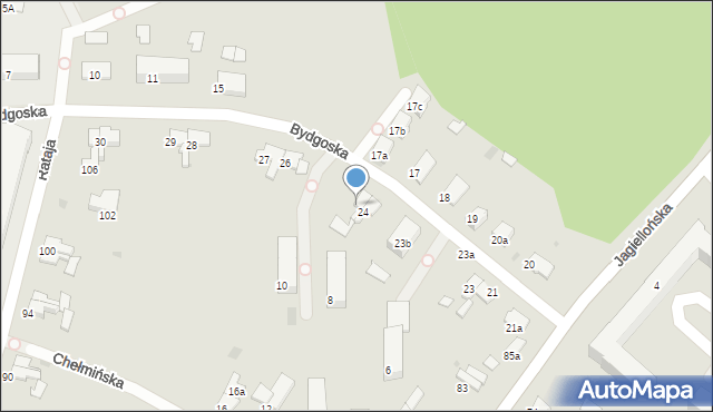 Olsztyn, Bydgoska, 25, mapa Olsztyna