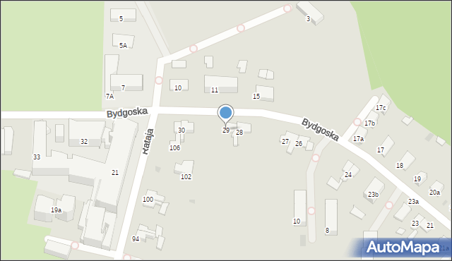 Olsztyn, Bydgoska, 29, mapa Olsztyna