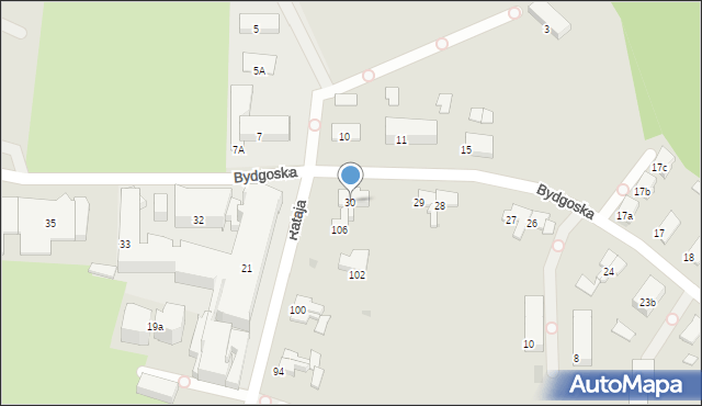 Olsztyn, Bydgoska, 30, mapa Olsztyna