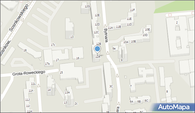 Opole, Bytnara Rudego Jana, 12A, mapa Opola