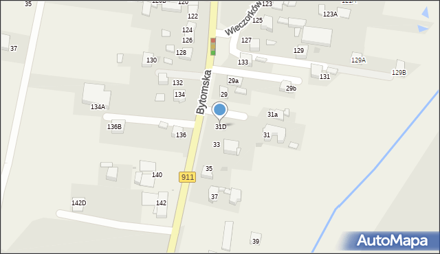 Orzech, Bytomska, 31D, mapa Orzech