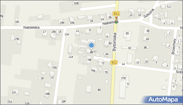 Orzech, Bytomska, 66, mapa Orzech