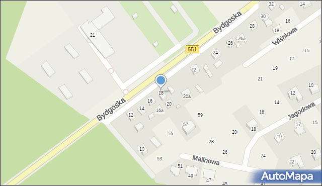 Ostromecko, Bydgoska, 18, mapa Ostromecko