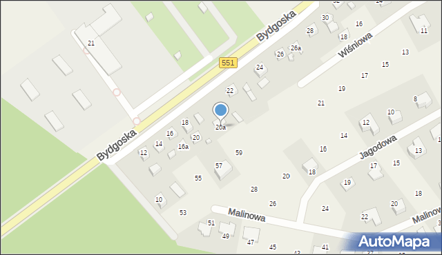 Ostromecko, Bydgoska, 20a, mapa Ostromecko