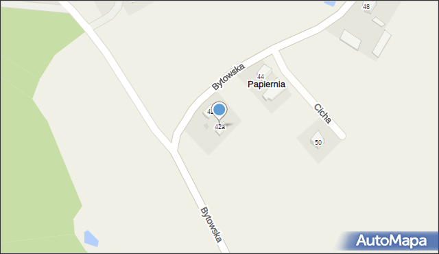 Papiernia, Bytowska, 42a, mapa Papiernia