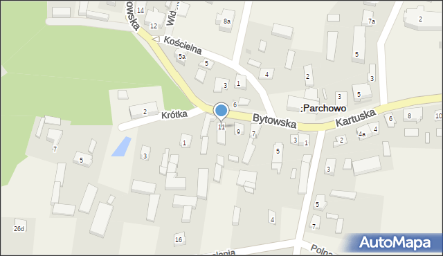 Parchowo, Bytowska, 11, mapa Parchowo