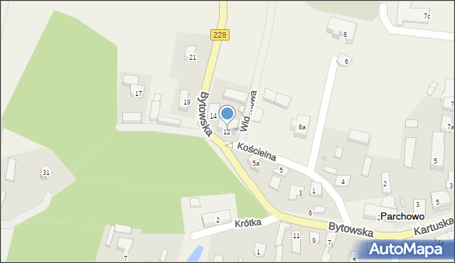 Parchowo, Bytowska, 12, mapa Parchowo