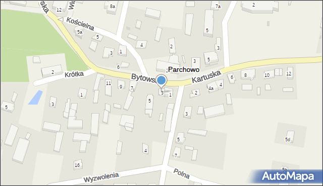 Parchowo, Bytowska, 3, mapa Parchowo