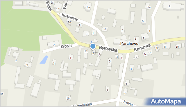 Parchowo, Bytowska, 9, mapa Parchowo