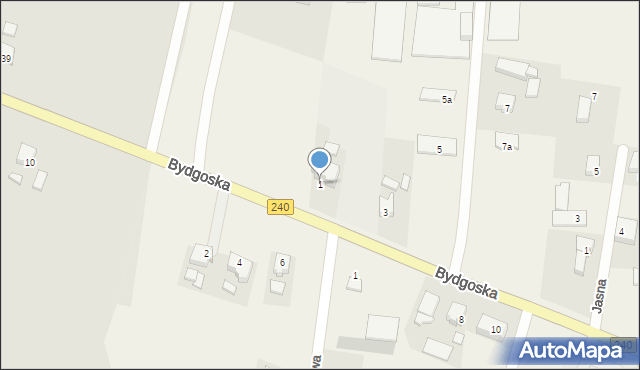 Pawłówko, Bydgoska, 1, mapa Pawłówko