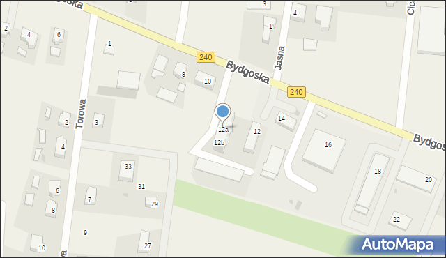 Pawłówko, Bydgoska, 12a, mapa Pawłówko