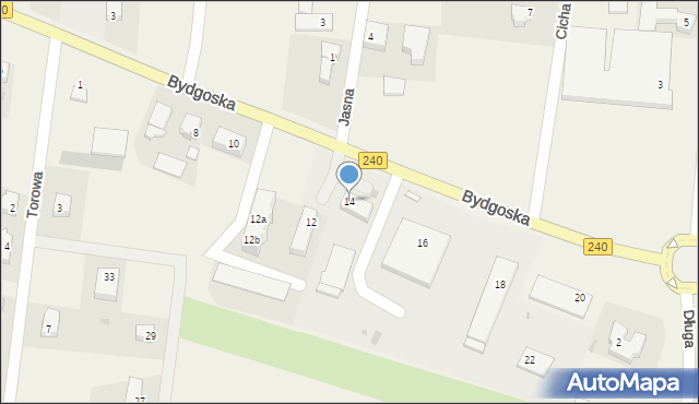 Pawłówko, Bydgoska, 14, mapa Pawłówko