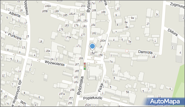 Piekary Śląskie, Bytomska, 154, mapa Piekary Śląskie