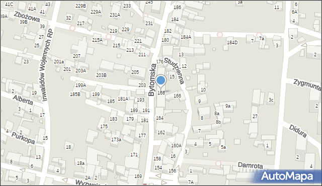 Piekary Śląskie, Bytomska, 168, mapa Piekary Śląskie